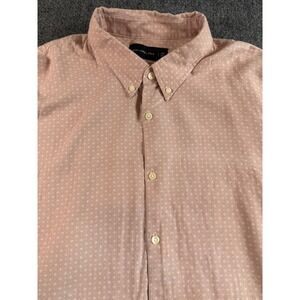 Abercrombie Fitch Mens Pink Micro Dot Print Button Down Long Sleeve Shirt XXL